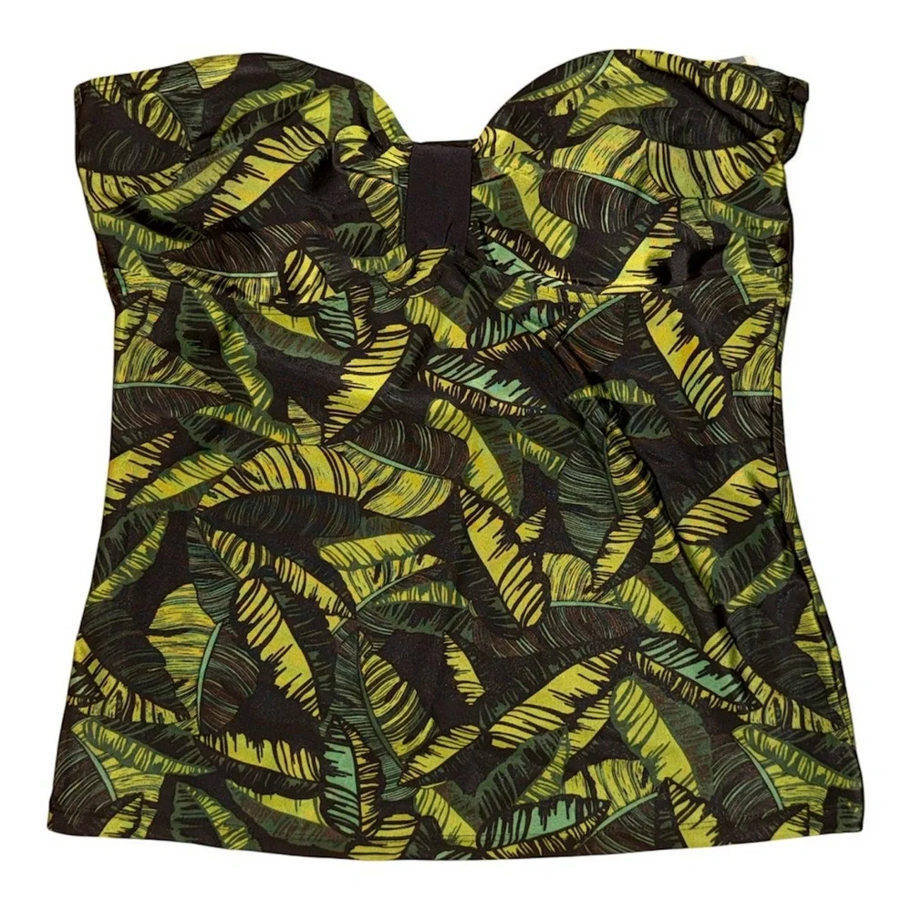 JACLYN SMITH Leaf Print‎ Strapless Top size 12 NWT